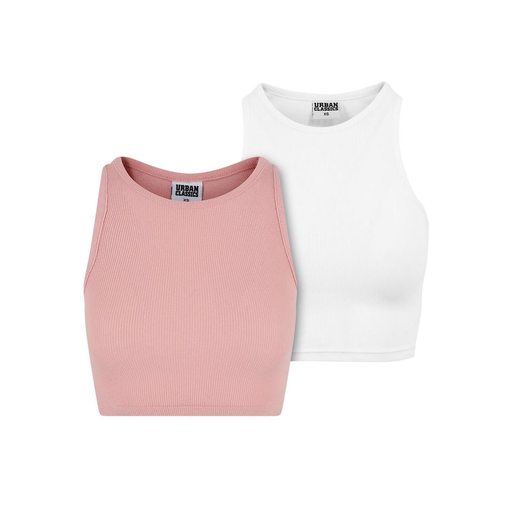 Urban Classics Womens/Ladies Ribbed Crop Top (Pack of 2)