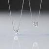 925 Sterling Silver Zircon Necklace - Four-Prong Classic Korean Style Clavicle Chain for Women