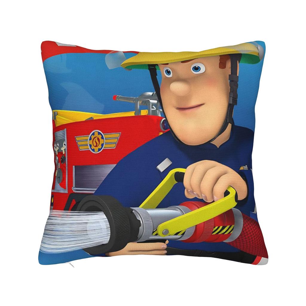 Fireman Sam Square Pillow Case Firefighters Cartoon Cushion Covers Awesome Zippered Decorative Pillowcase for Sofa 40*40cm