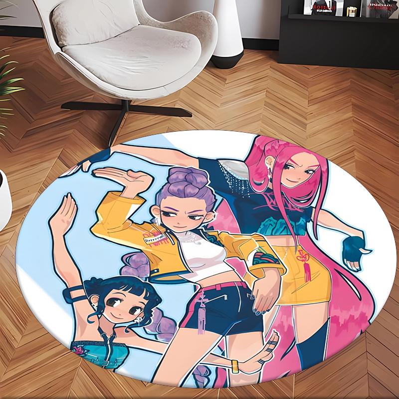 Huntrix (48) Round Office Rug Decorative Floor Rug for Office Bedroom Living Room and Home Space