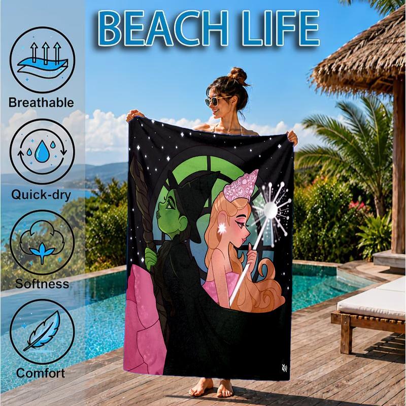 Magic witch And Friendship Beach Towel, Microfiber Beach Towel, Perfect For Pool, Beach, Travel, Home Decor Beach Party Fan gifts