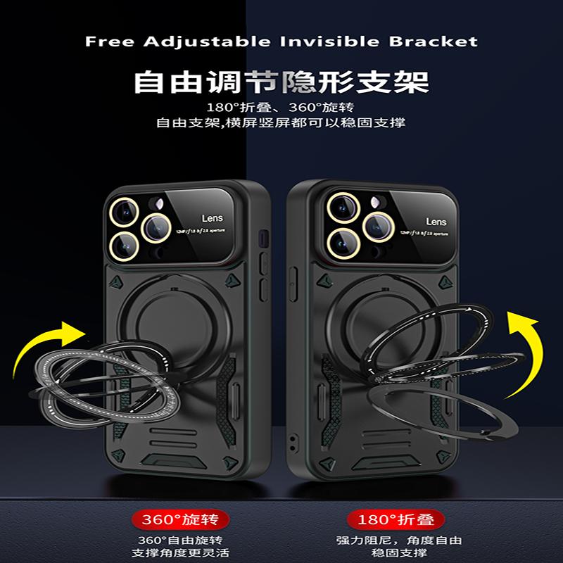 Armor Matte Case For iphone 11 12 13 14 15 16 17 Pro Max 16 Pro Cover Ring Magnetic Stand Holder Shockproof Shell Coque Fundas