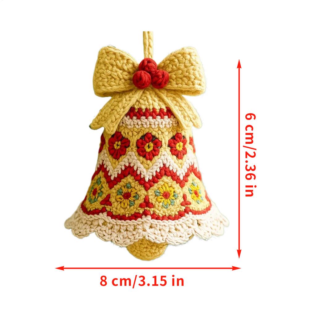 

Christmas Ornament Crochet Kit Easy Crochet Kit Christmas Bell Decoration Handmade Knitting Set For Adults Teenagers Art жёлтый