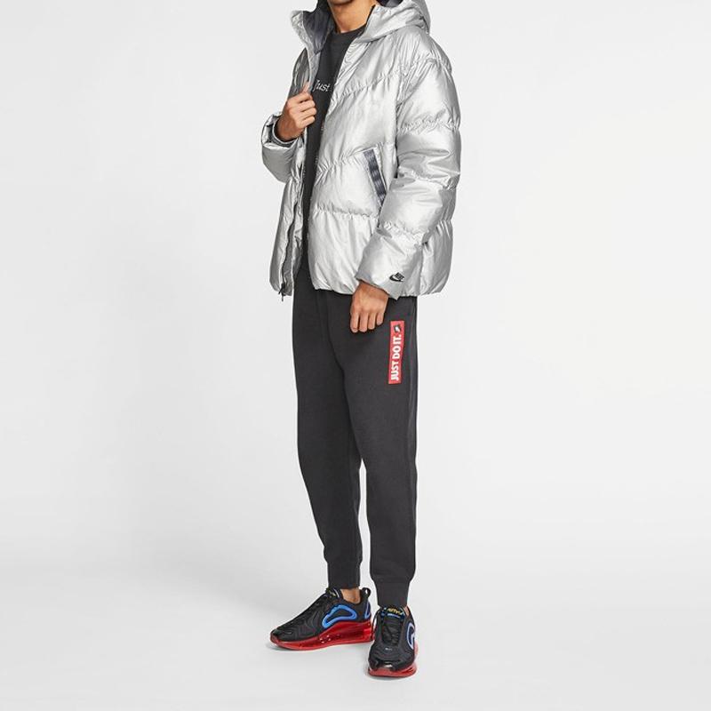 Nike Metallic Hooded Down Jacket Winter Edition Men Jackets Silver BV4709-096