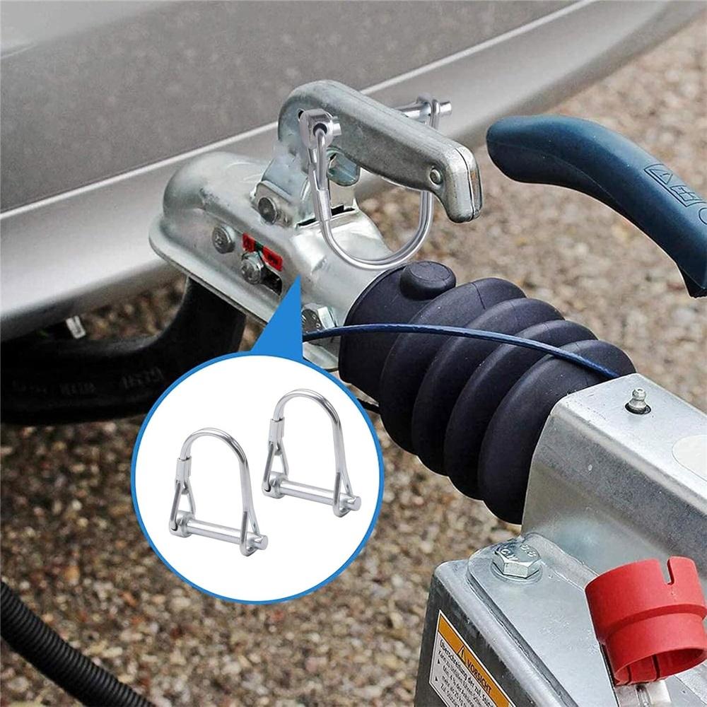 10Pcs Wire Lock Pin, Carbon Steel Shaft Locking Pin, Round Loop Wire Lock Pin For Track Farm Lawn(5 * 50)