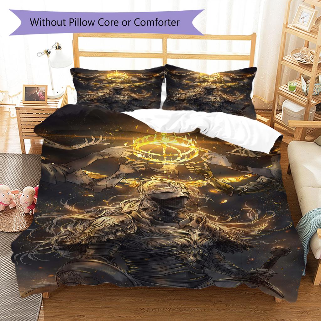 Third-person Game Pattern Bedding Quilt Set Quilt Cover Pillowcase Home Decoration Birthday Gift (1 * Duvet Cover + 2 * Pillowcase, Without Core)