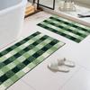 Thickened Checkered Flocked Carpet: Quick-Dry, Anti-Slip Mat for Bedroom and Bathroom