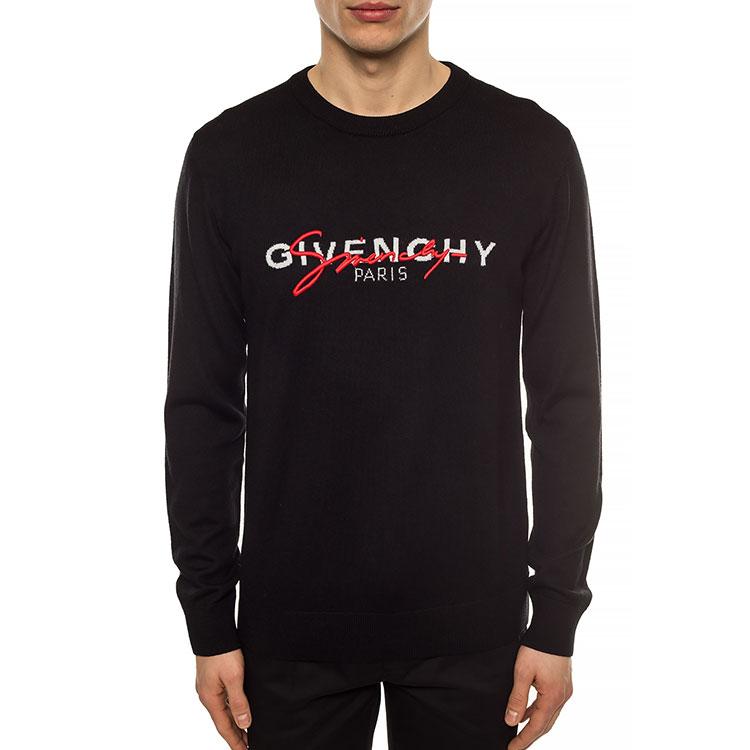 Givenchy Sweaters Men's Black Crew Neck Moderate BM90B1404X-009
