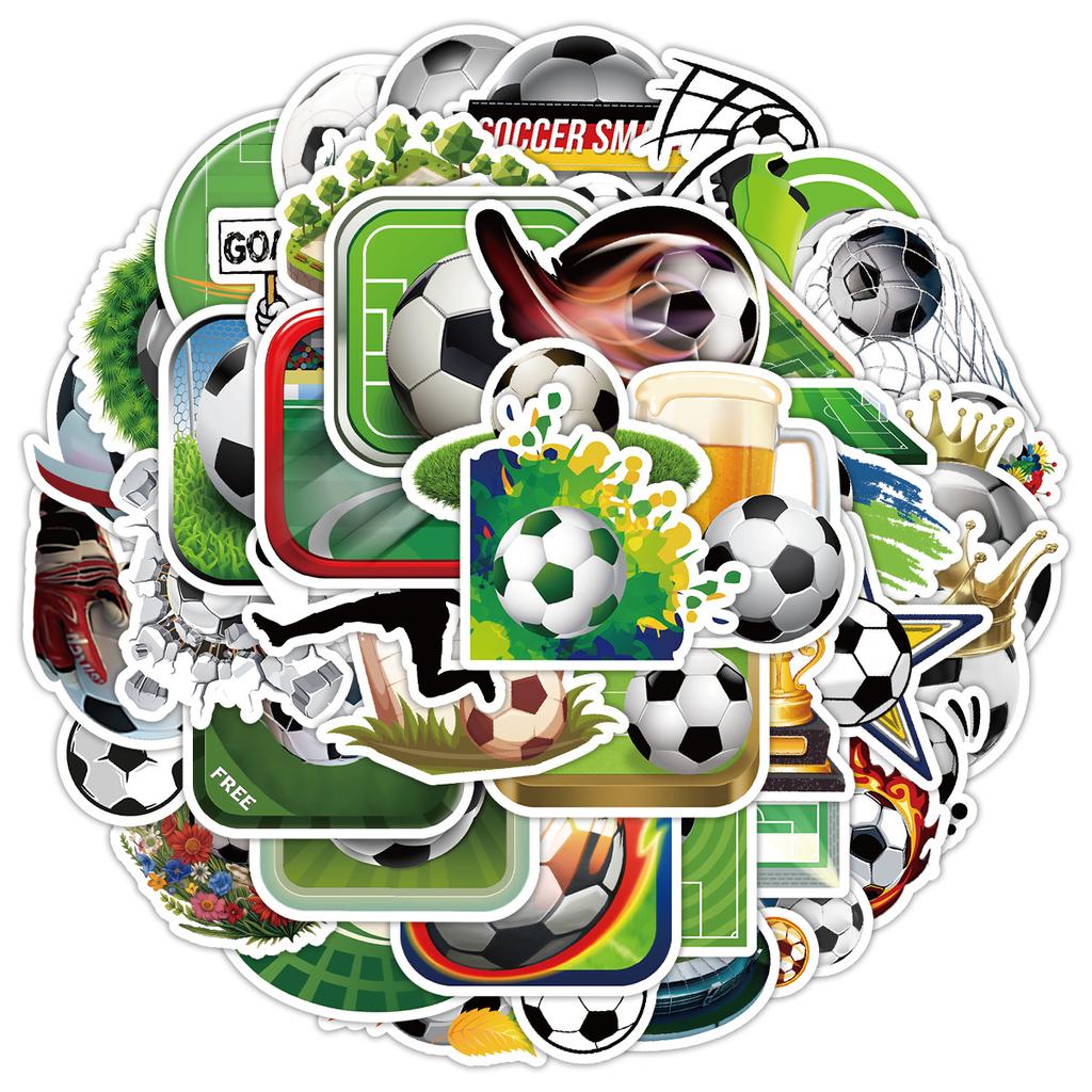 50 Pieces of Sports Football Graffiti Stickers, Water Cup, Computer Waterproof Decorative Stickers, Children's Creative DIY Stickers