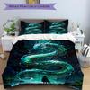 3pcs Dragon Fantasy 1Cover + 2Pillowcases, PillowInserts NotIncluded, Machine Washable, All - Season Use, Suitable for Bedroom Guest Room93
