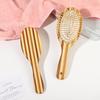 Professional Oval-shaped Natural Bamboo Hairbrush Anti-Static Airbag Scalp Massage Brush with Cushion Pin Paddle Detangling Comb