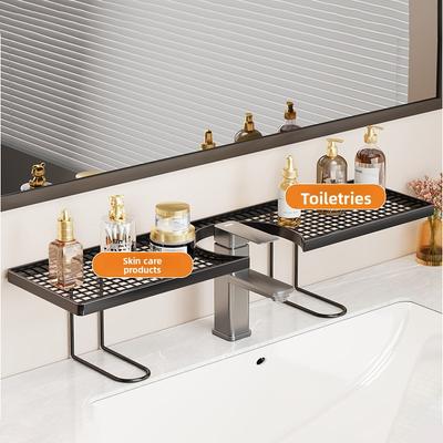 Freestanding Faucet Shelf No Drilling Bathroom Organizer Countertop Sink Storage Rack Vanity Tray