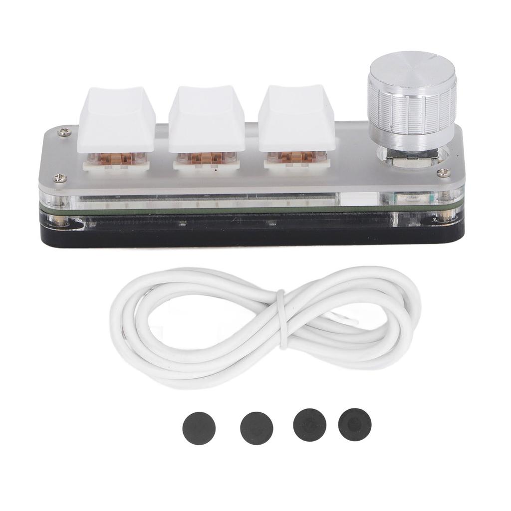 Mini 3 Key Keypad Wired Industrial Console Dustproof Red Switch Mechanical Gaming Keyboard