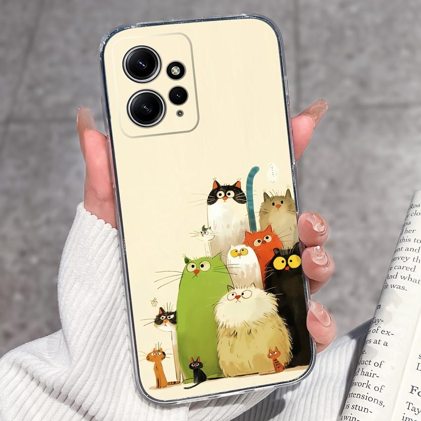 Luxury Transparent TPU Shockproof Phone Case For Redmi Note 12 11 11T Pro Plus 12S 11S 11SE 12Turbo Beautiful Girl Pattern Soft Casing For Redmi Cover