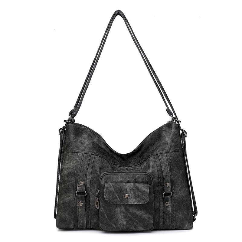 Fashionable Women's Handbag with Large Capacity Soft Leather  Simple Shoulder Bag Multiple Pockets Vintage Handbag Multi-functional Backpack