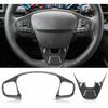 Black Carbon Fiber ABS Interior Steering Wheel Trim For Ford Bronco Sport +