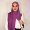 Ready To Wear Premium Instant Cotton Jersey Hijab Good Stitch Stretchy Jersey Scarf Plain Muslim Shawls Turban Headwraps