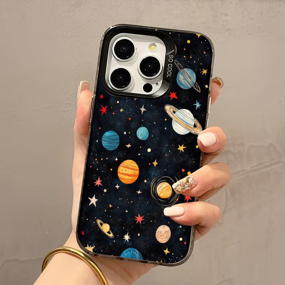 Cartoon Universe Planet Pattern Phone Case Suitable for iPhone 17 16 15 14 13 12 11 Pro/Max/Plus Anti Drop and Anti Shock