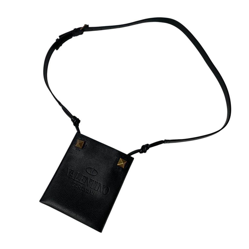 Used Valentino GaravaniShoulder Bag Black Leather Women