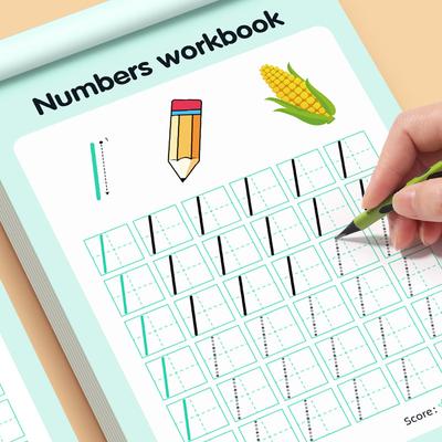 En arbetsbok för att öva på att skriva siffror från 0-100: Handskriftsbok Lära sig Matematikbok Skriva för Barn
