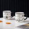 Vintage Cute Ceramic Mug for Office Home Use High Aesthetic Water Cup Unisex Gift Souvenir Coffee Tea Cup