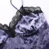 GMXIA Summer Sexy Spice Patchwork Top for Women Dark Wind Velvet Lace Lace Camisole