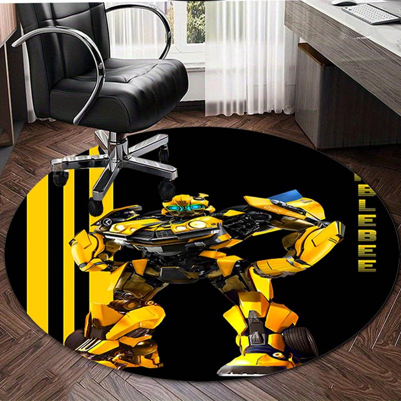 1pc Bumblebee2 Design Printed Area Round Carpet for Bedroom Living Room Home Decor Rugs Mat Non Slip Mat Rug for Bedside