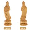 Figure Statue Ornament Buddha Chinoiserie Decor Good Luck Home Desktop Adorn Wooden Quan Yin Carving Household