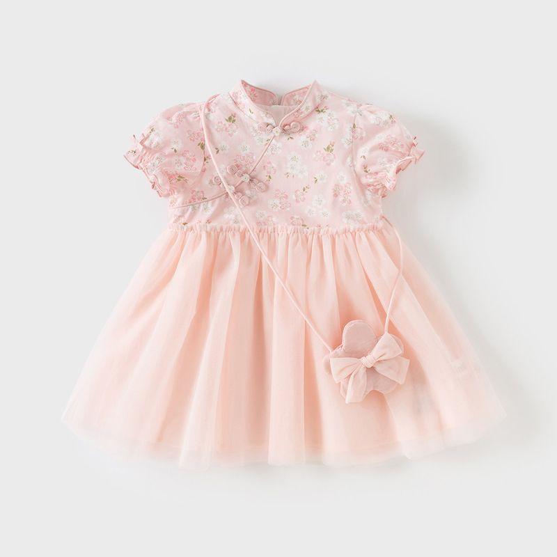 David Bella Children s Dress 2026 Summer New Style Girls  Chinese Style Hanfu Dress Baby Pink Princess Dress Pink [Ready Stock] 130 cm