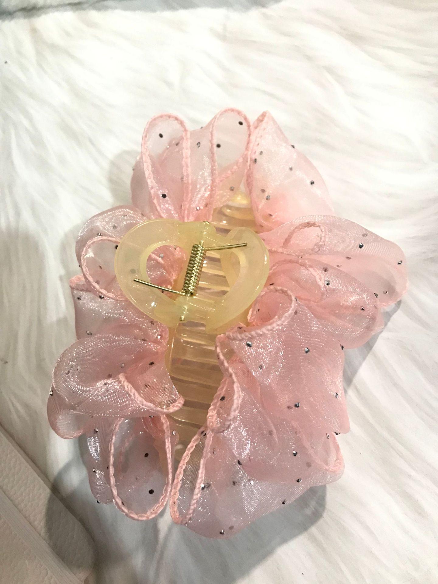 Retro Acrylic Bubble Claw Clip: Elegant Versatile Hair Accessory 13 cm розовый