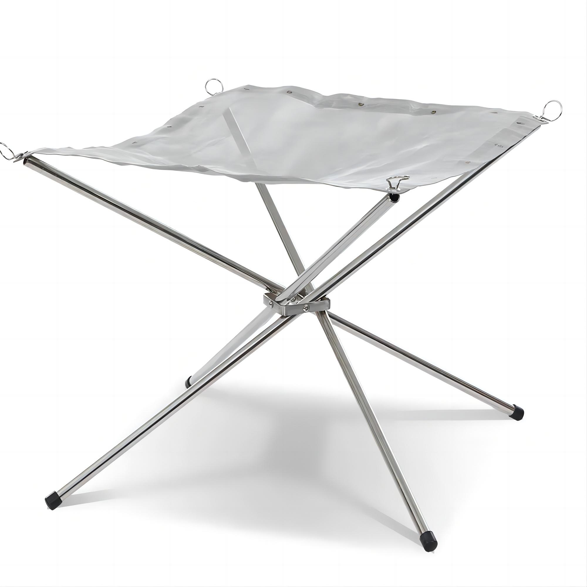 STARCAMP Stainless Steel Folding Portable Camping Fire Pit Wood & Charcoal Stove