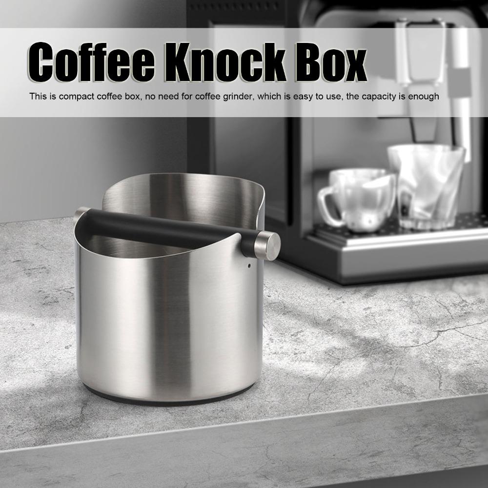 Rubber Base Coffee Grounds Bucket Removable Knock Bar Stainless Steel Knock Box  Espresso Making