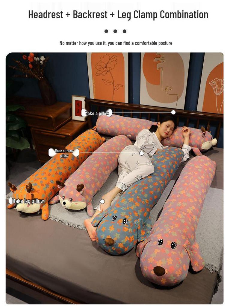 Removable & Washable Three-Layer Cartoon Animal Hugging Pillow for Girls