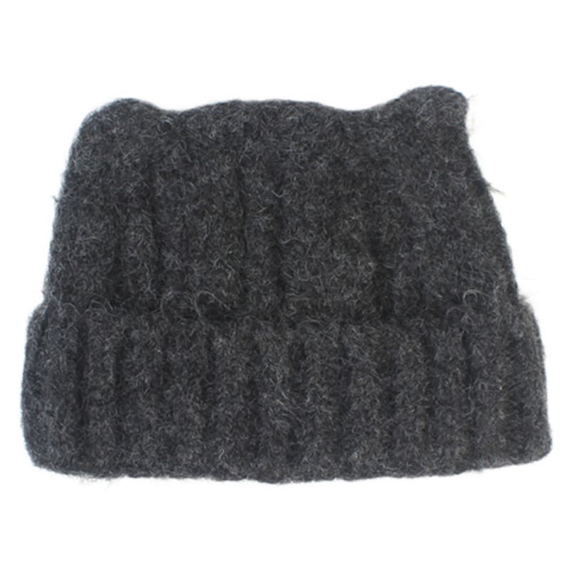 

Универсальная химия Шерстяная шапка-бини с кошачьими ушками цвета древесного угля FREE