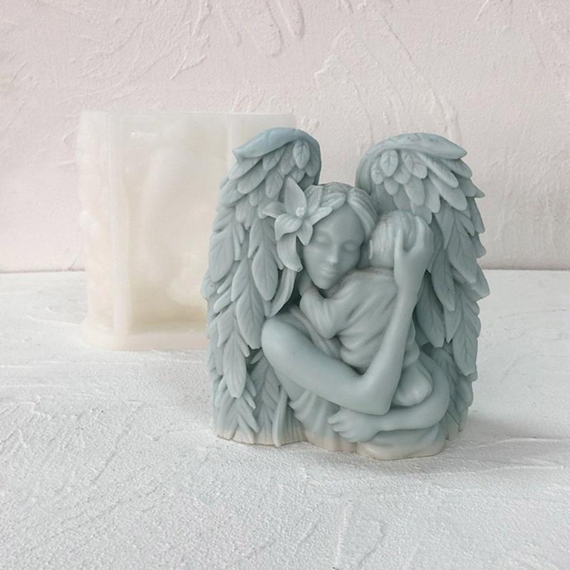 Practical Silicone Craft Mold Accessory for Candle Mothers Child Figure Sturdy Home Decoration Casting Tool Daily Use
