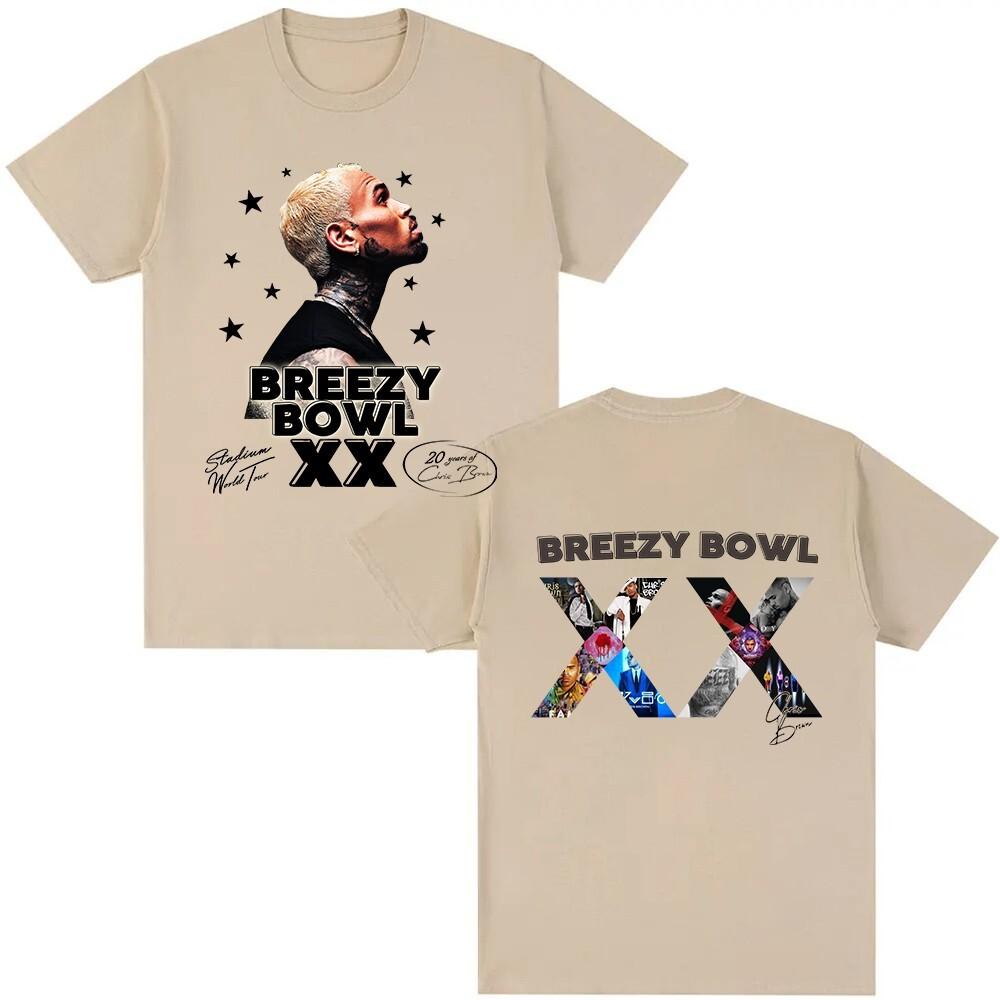 

Chris Brown Breezy Bowl XX Tour 2 sided T Shirt, Chris Brown Album,Gift For Fan 4XL