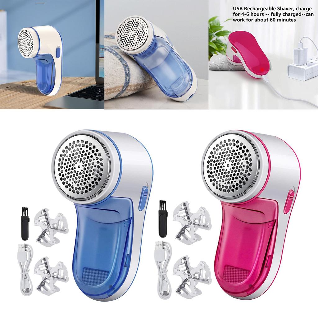 Portable Lint Remover Fabric Shaver Removal Trimmer Interchangeable Blade