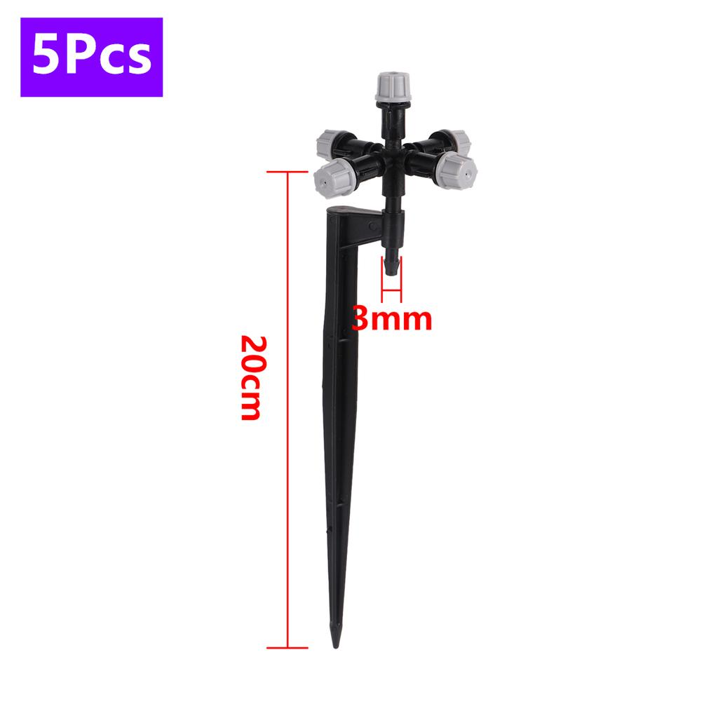 4/5/6/7 Multi-Nozzle Misting Sprinkler Kit 1/2" Male/Female Thread Sprayer 3/5mm Interface Ground Rod Anti-drip Device Sprinkler