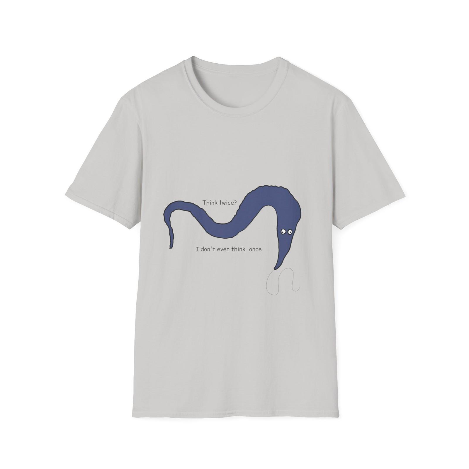 Unisex Softstyle Silly Worm T-Shirt Mens Womens Tees Top – Funny Dumb Cartoon Shirt, Weird Streetwear S