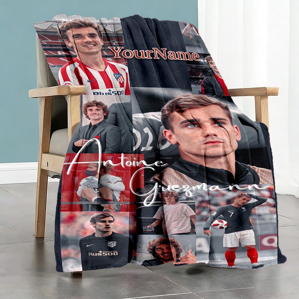 Atletico Madrid Customize Text Blanket Multi-purpose Personalized Blanket Ultra-Soft Versatile for Office Sofa Chair Couch Four Seasons Universal