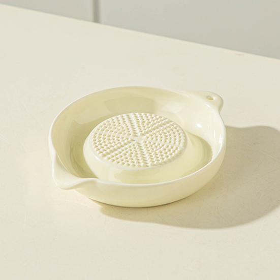 Ceramic Ginger Grinder Portable Grinding Bowl Juicy Delicious Grinding Tool for Grinding Fruits Vegetables Garlic Cheese
