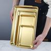 Gold Rectangular Stainless Steel Serving Tray