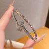 New Korean version four-leaf clover bracelet personalized versatile diamond-encrusted zircon square buckle bracelet