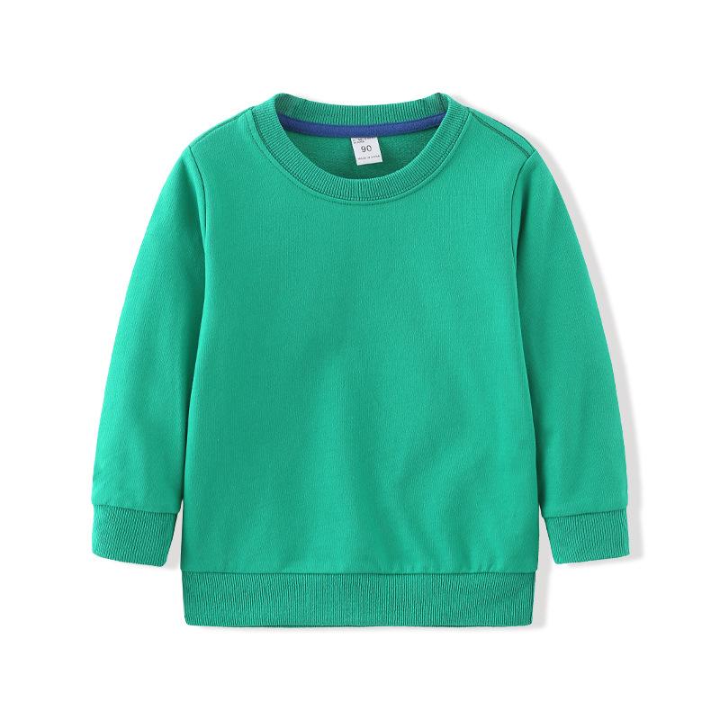 

Дитячі светри з чистої бавовни, весняно-осінні тонкі одноколірні светри з круглим вирізом і довгими рукавами, дитячий одяг 100 зелений