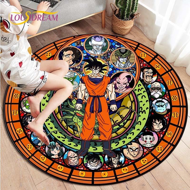 Dragon Ball Z Round Goku Living Room Decoration Carpet Kakarot Animation Rug Flannel Home Floor Mat Bedroom Rug