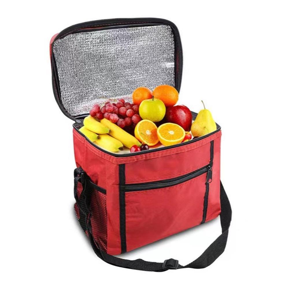 Large Capacity Portable Lunch Bag Oxford Cloth Ice Pack with Aluminum Foil Insulation for Takeaway Delivery Outdoor Use
