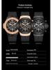 Men's Sports Silicone Band Waterproof Hollow Calendar Watch