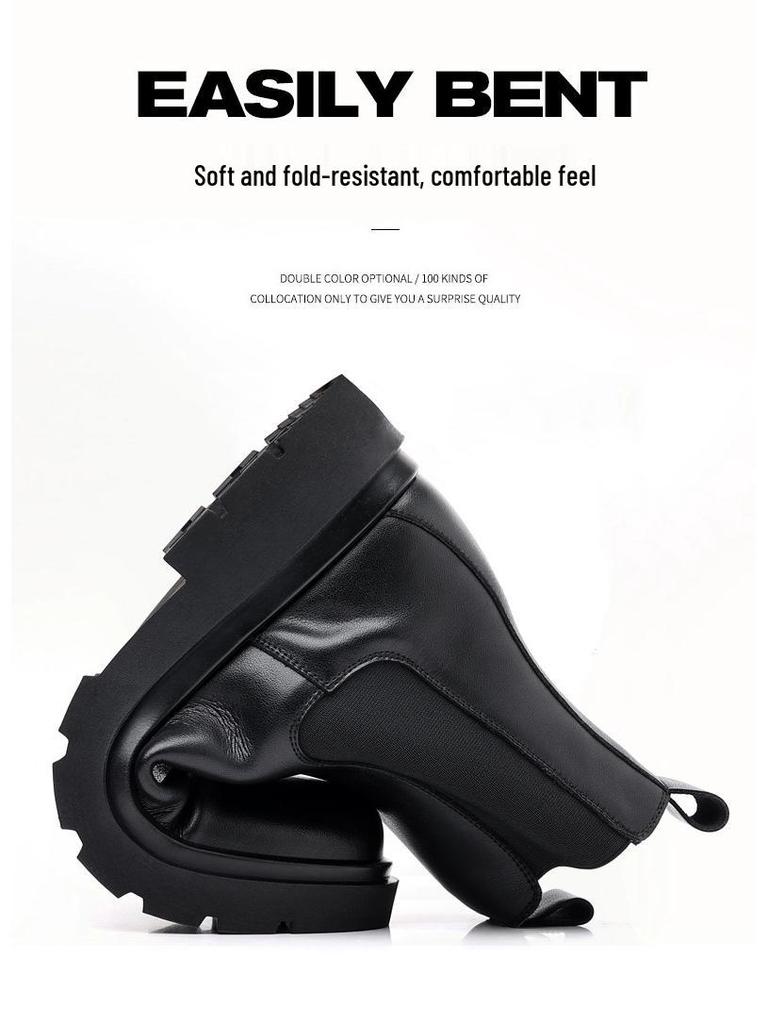 Men's Chelsea Boots, Autumn/Winter British Style, Plus Velvet Mid-High Martin Boots