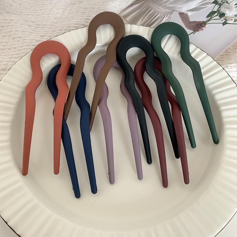 Hair Sticks Fork Hairpin Elegant Women Hair Clip Pins U Shape Girls Hairpins Hair Bun Maker Headwear Accessories