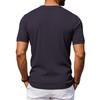 Men Retro Casual Ribbed Henley Short Sleeve Sports T Shirt